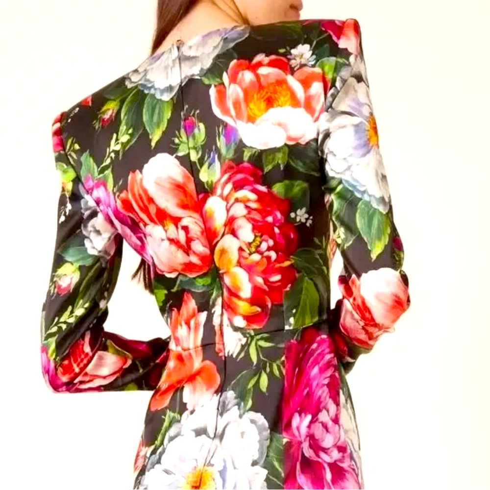 NWT DOLCE & GABBANA Floral Satin Mini Dress In Fiori Pittorici IT 38.